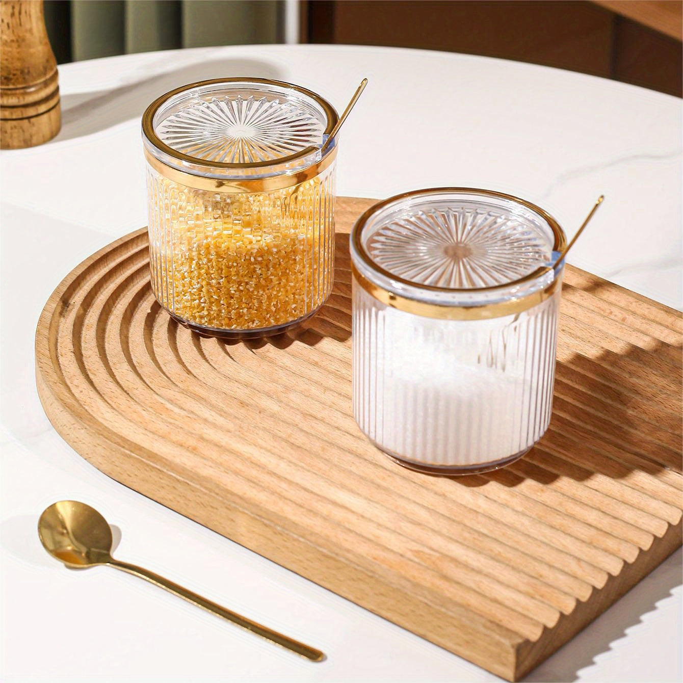 Nordic Style Kitchen Storage Container Plastic Jar with Lid for Condiments