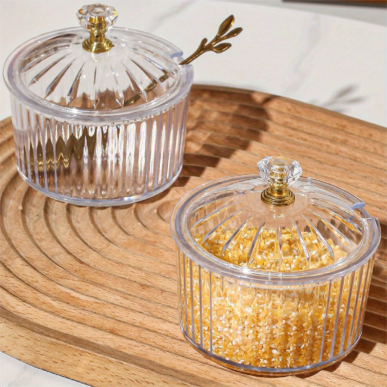 Handmade Nordic Ceramic Condiment Jar with Spoon and Lid for Kitchen Storage