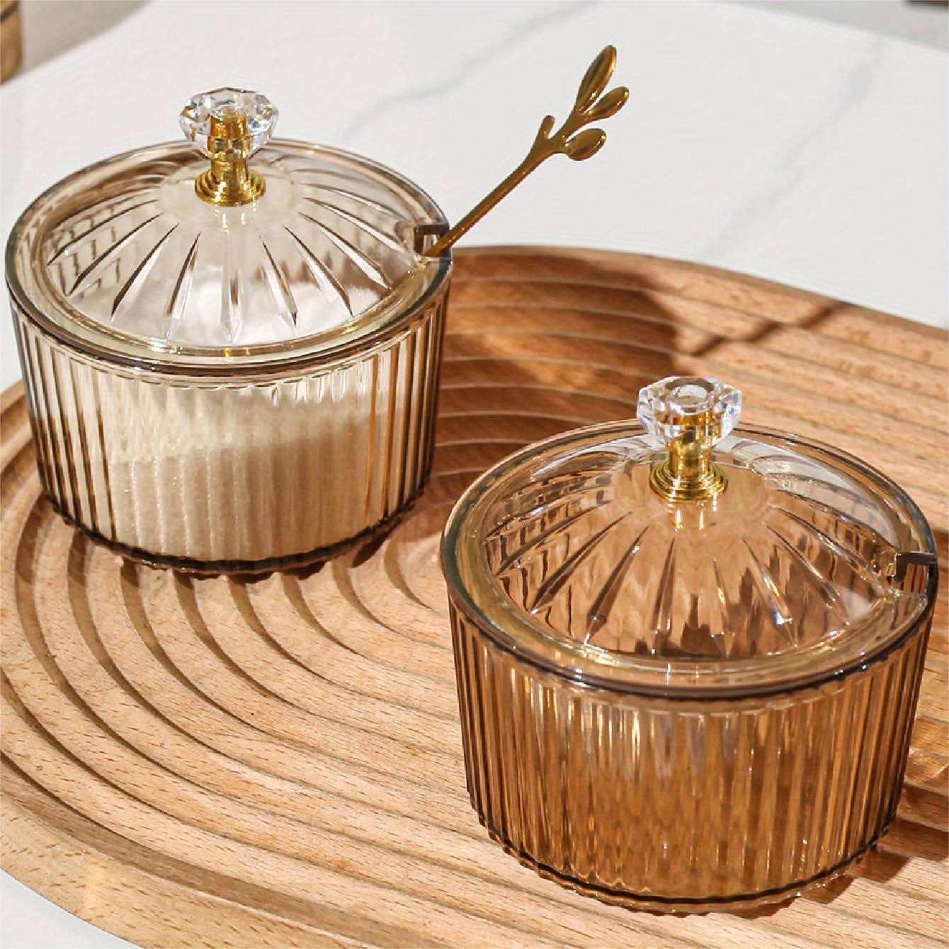 Handmade Nordic Ceramic Condiment Jar with Spoon and Lid for Kitchen Storage