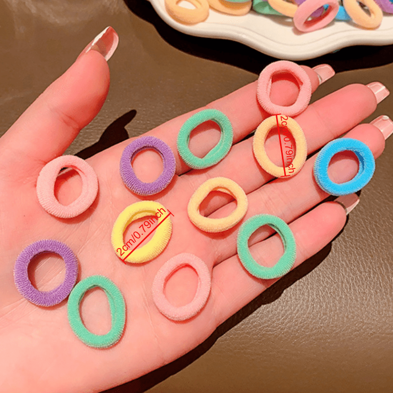 Girls Hair Elastics Pack of 100 High Elasticity Rubber Bands for Buns and Ponytails