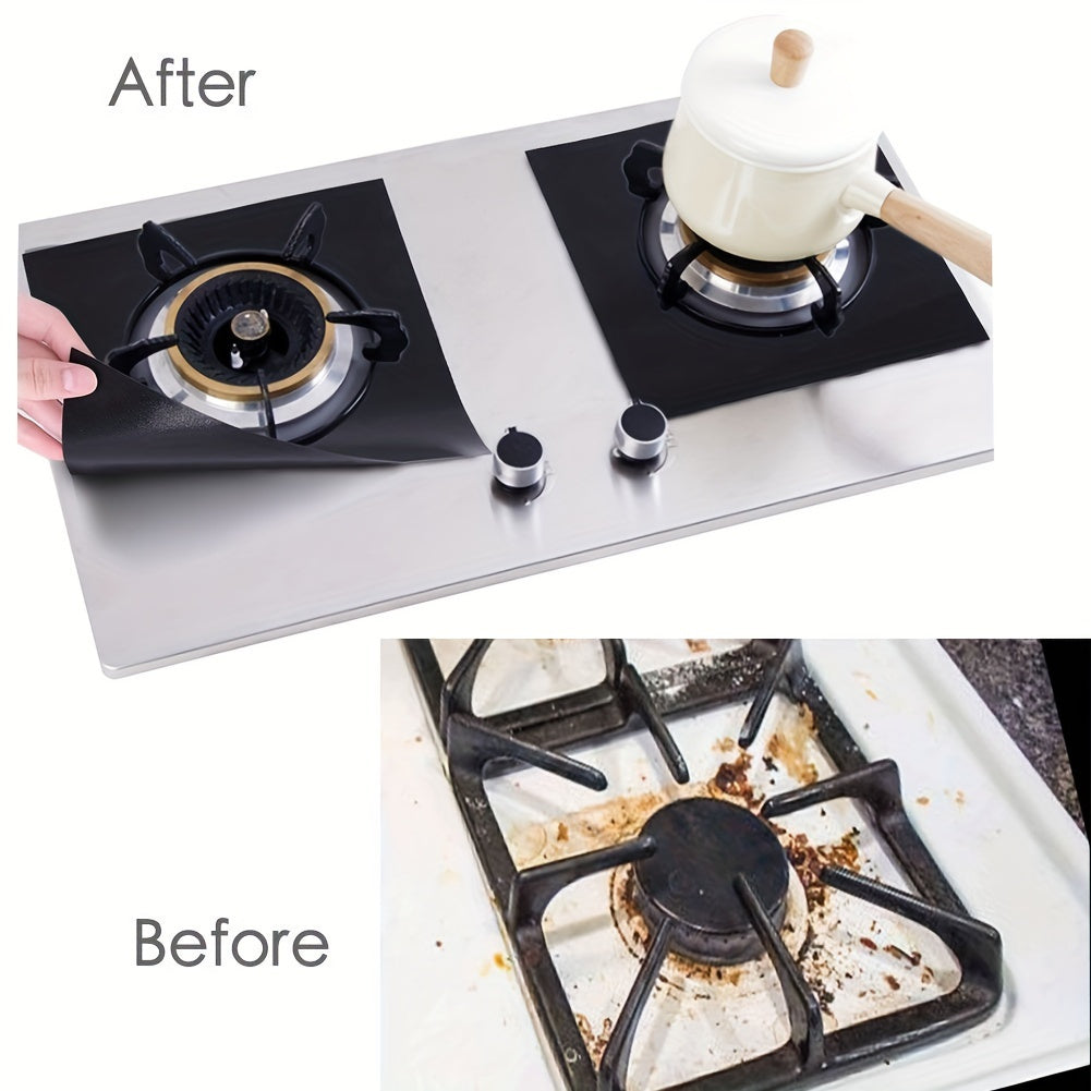 Stove Burner Covers 10.6 Inch Black Gas Stove Protectors Pack of 4 or 8 Non-Stick Reusable