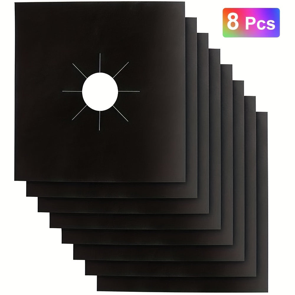 Stove Burner Covers 10.6 Inch Black Gas Stove Protectors Pack of 4 or 8 Non-Stick Reusable