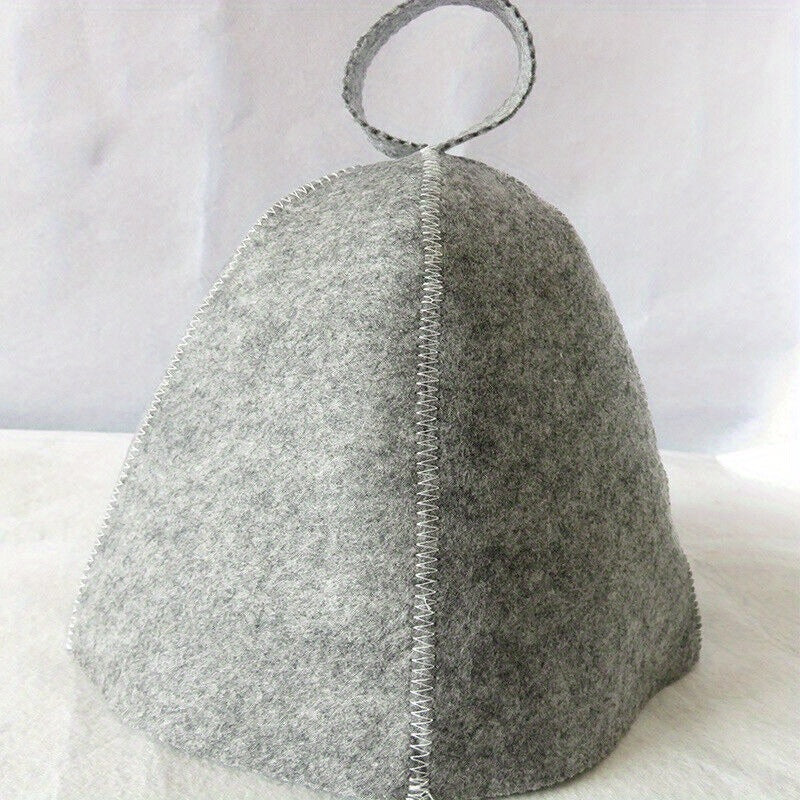 Felt Sauna Hat with Hanging Loop Quick-Dry Steam Bath Cap for Hot Springs