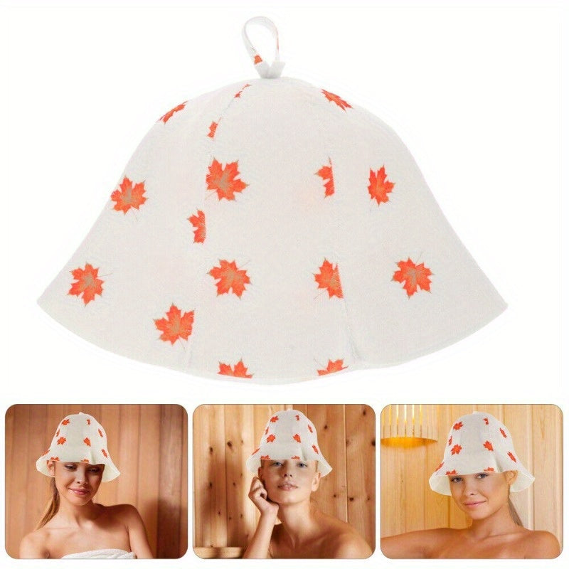 Felt Sauna Hat with Hanging Loop Quick-Dry Steam Bath Cap for Hot Springs