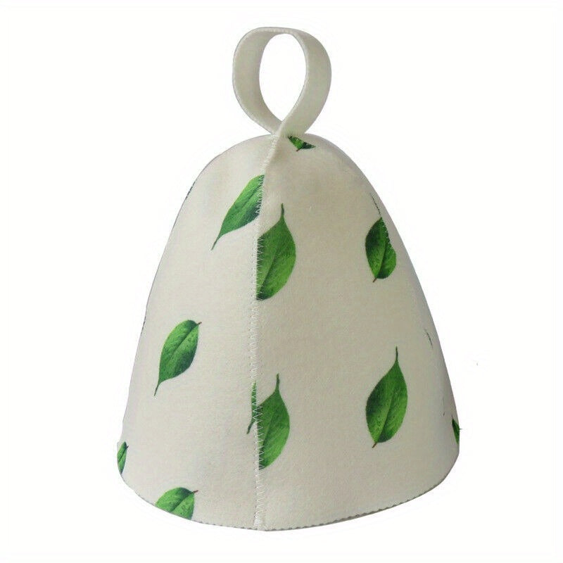 Felt Sauna Hat with Hanging Loop Quick-Dry Steam Bath Cap for Hot Springs