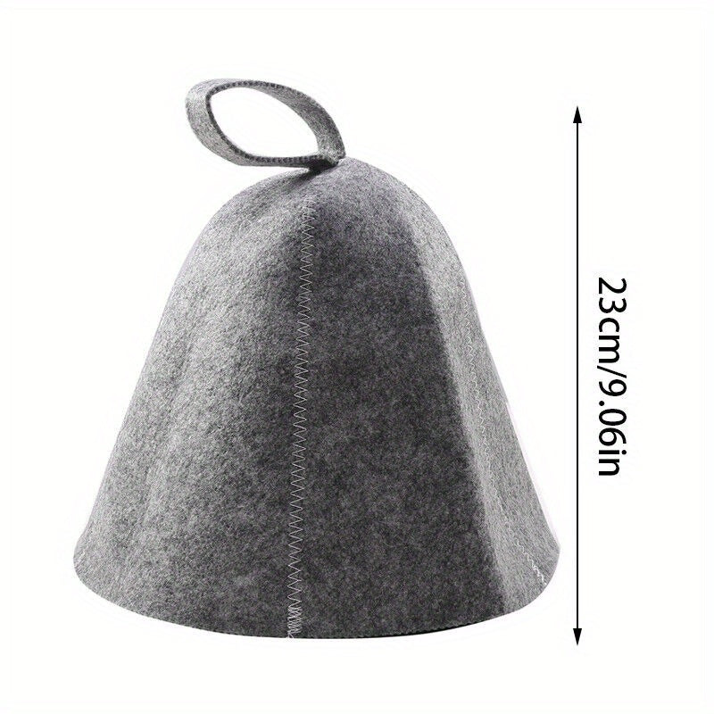 Felt Sauna Hat with Hanging Loop Quick-Dry Steam Bath Cap for Hot Springs
