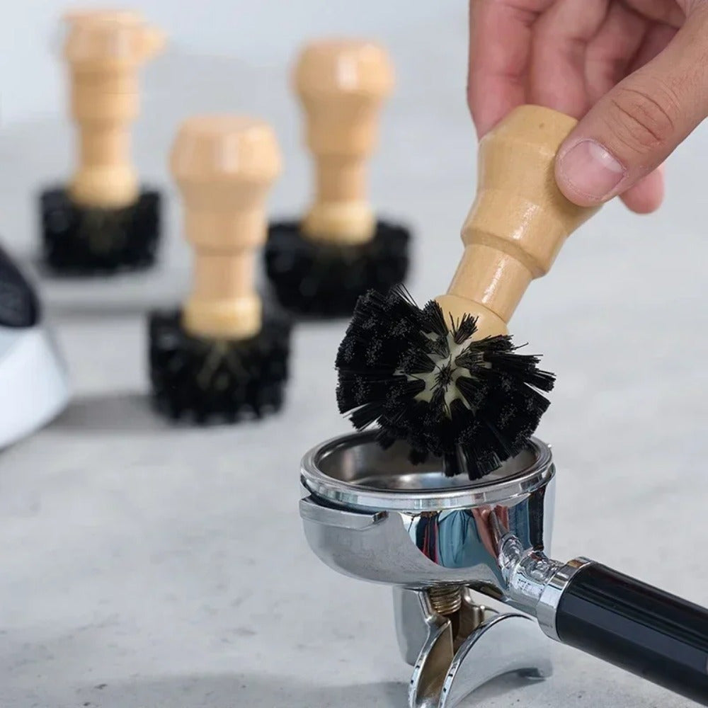 Cleaning Brush for Espresso Tamper Wooden Handle Barista Coffee Tool