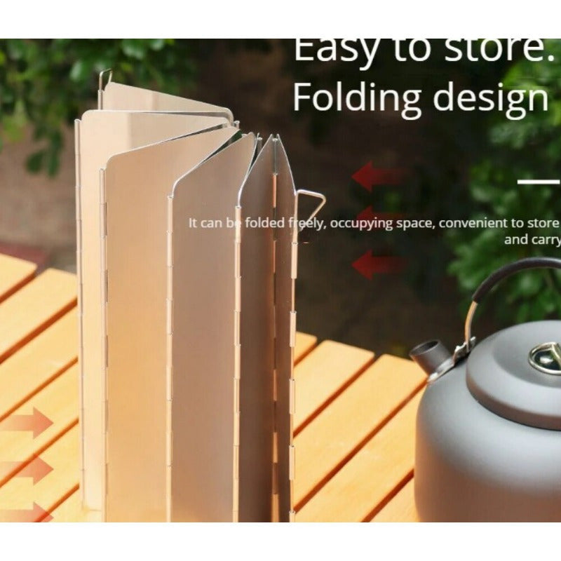 Thickened Folding Cassette Stove Windshield Set for Outdoor Gas Stove 8 Pieces