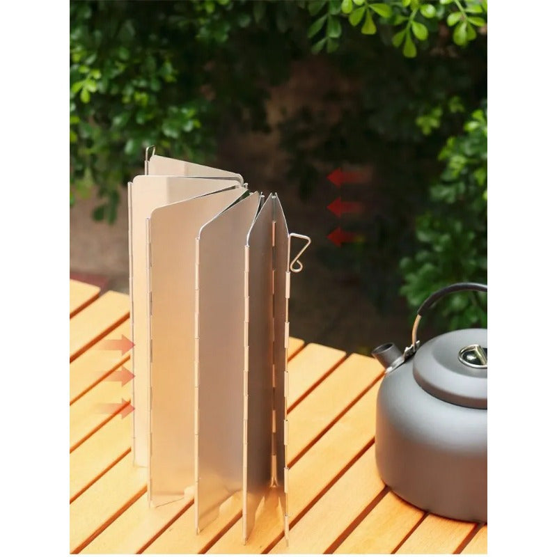 Thickened Folding Cassette Stove Windshield Set for Outdoor Gas Stove 8 Pieces