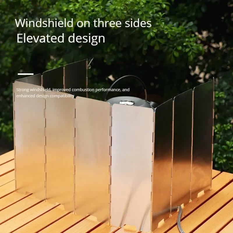 Thickened Folding Cassette Stove Windshield Set for Outdoor Gas Stove 8 Pieces