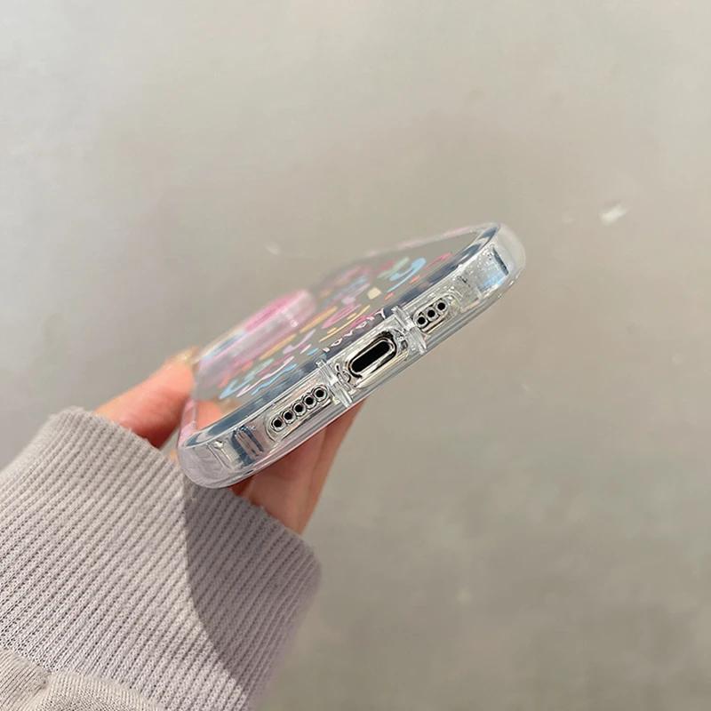 Cute Girl Heart Mirror Phone Case for iPhone 11-15 Pro Max Shockproof TPU Cover