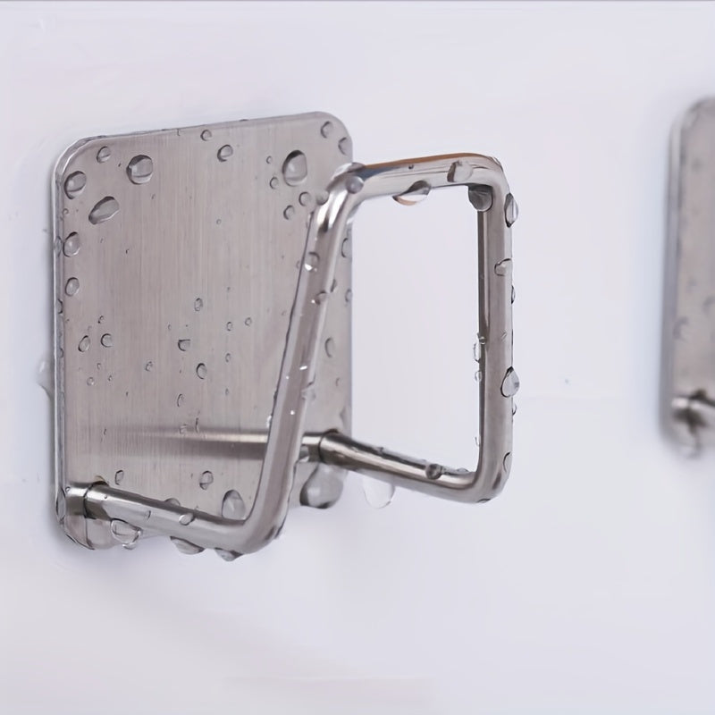 Stainless Steel Wall Mount Sponge Holder with Dual Hooks for Kitchen Sink Organization