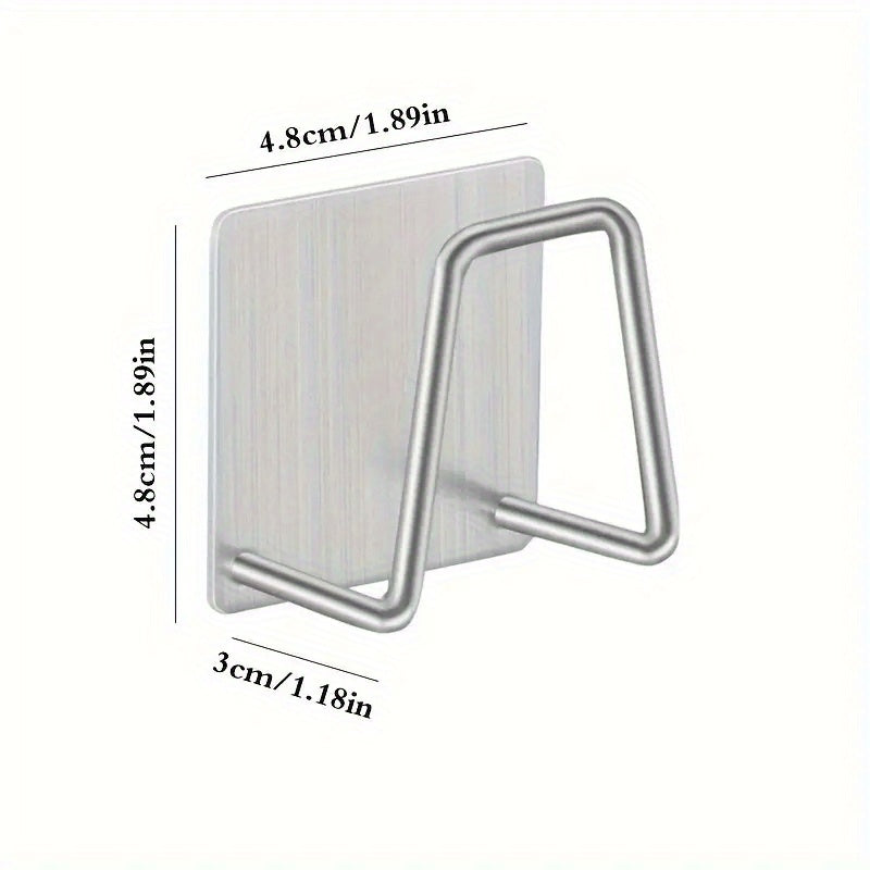 Stainless Steel Wall Mount Sponge Holder with Dual Hooks for Kitchen Sink Organization