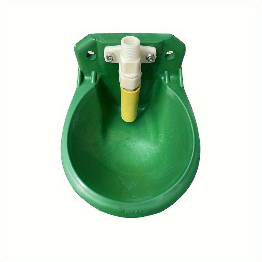 2-in-1 Livestock Feeder with Automatic Water Dispenser for Sheep and Goats Green Plastic