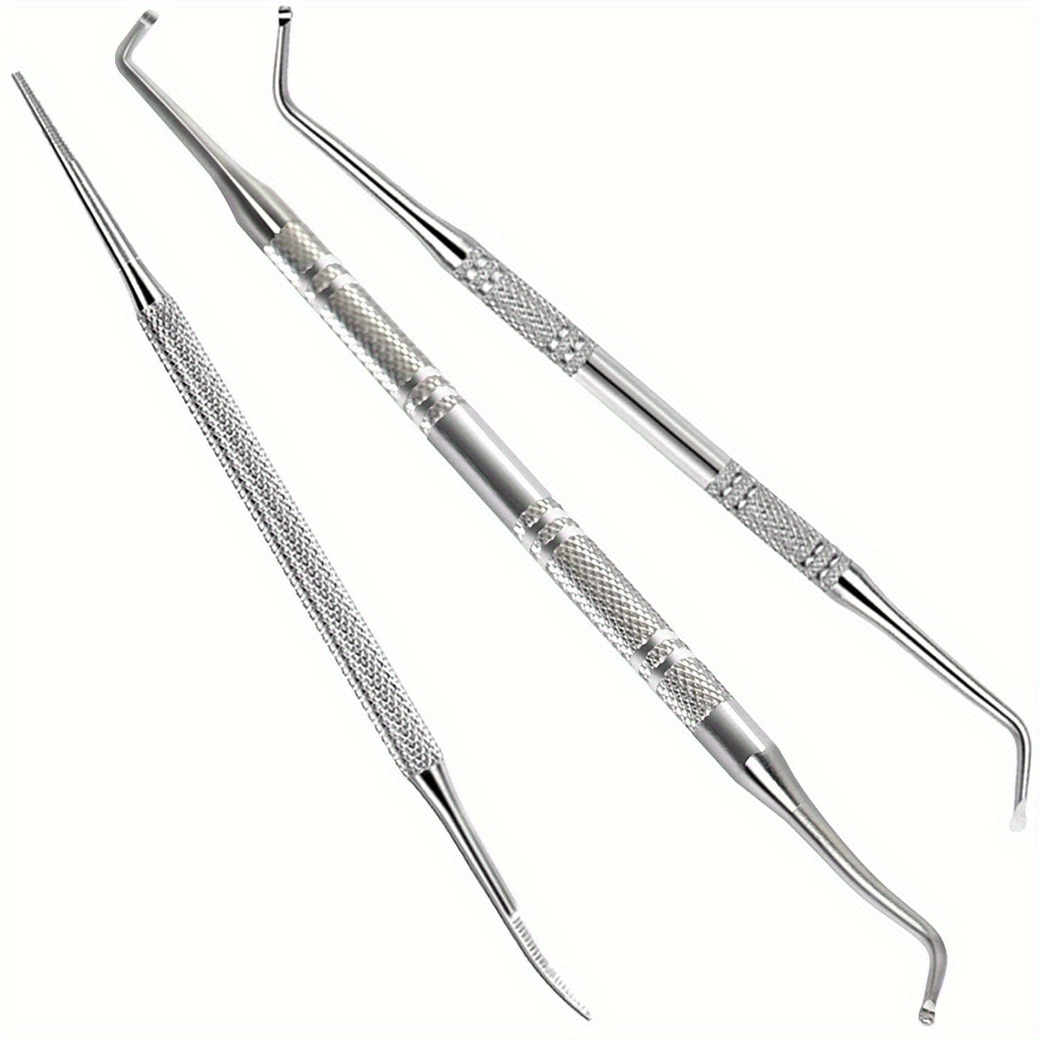 3pcs Stainless Steel Ingrown Toenail Tool Set Nail Lifter Pedicure Toe Nail Dirt Remover