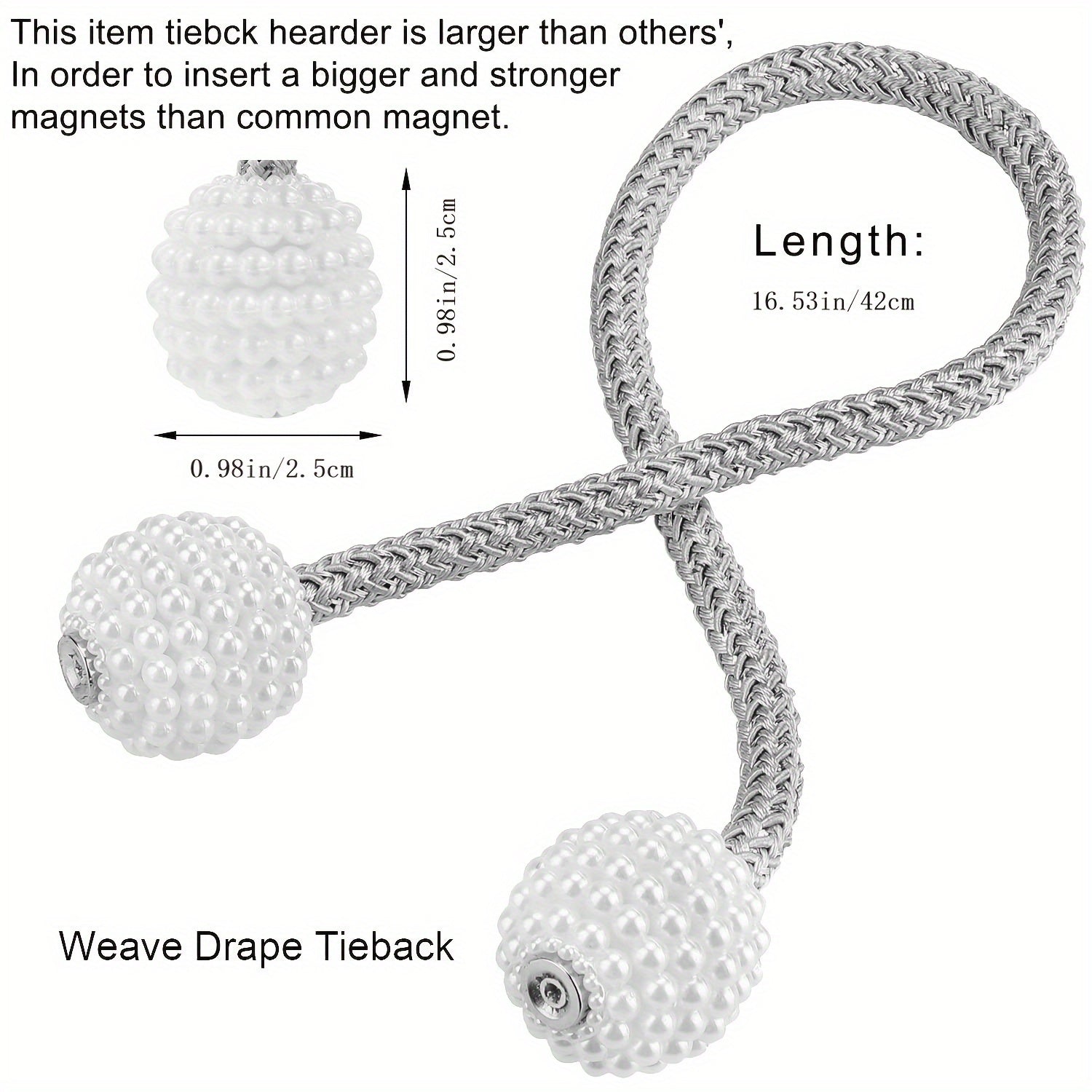 Juego de 2 sujetadores magnéticos para cortinas para ventanas de hogar y oficina