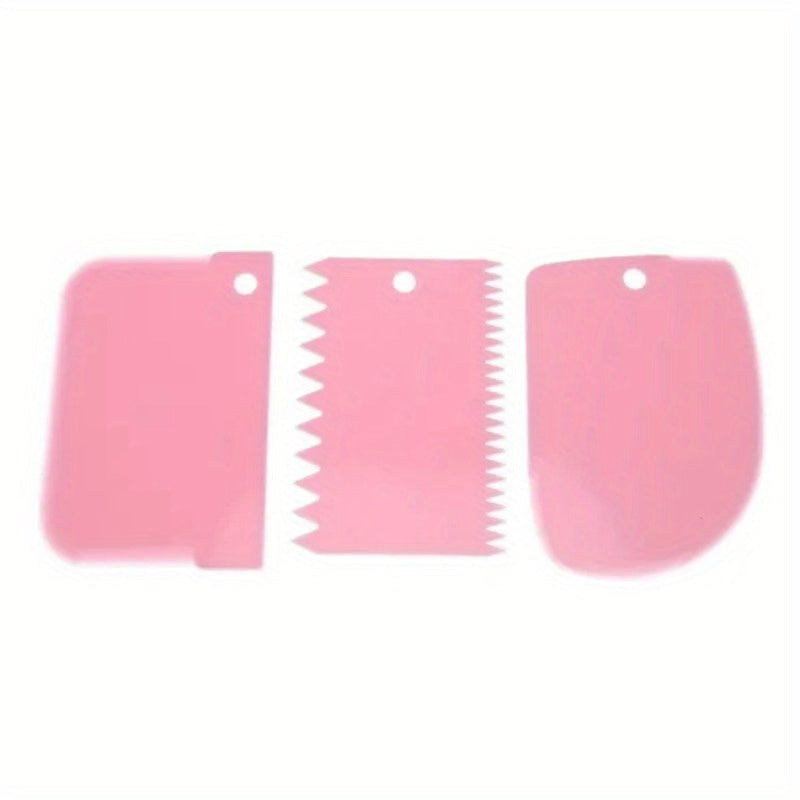 Set of 3 Plastic Cake Decorating Tools Fondant Icing Smoother Butter Spreader Pastry Cutter