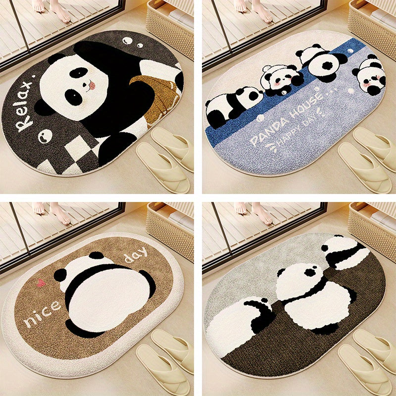 Cartoon Panda Bathroom Mat Soft Absorbent Hand Washable Home Decor
