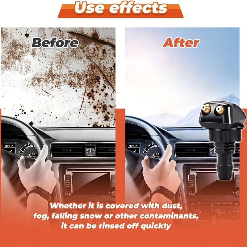 Car Windshield Wiper Nozzle Set Silicone Hoses Connectors Dual-Hole