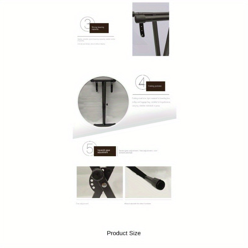 Elektron pianino uchun X-shaklidagi pianino stendi. Oson demontaj va montaj. Balandligi sozlanishi.