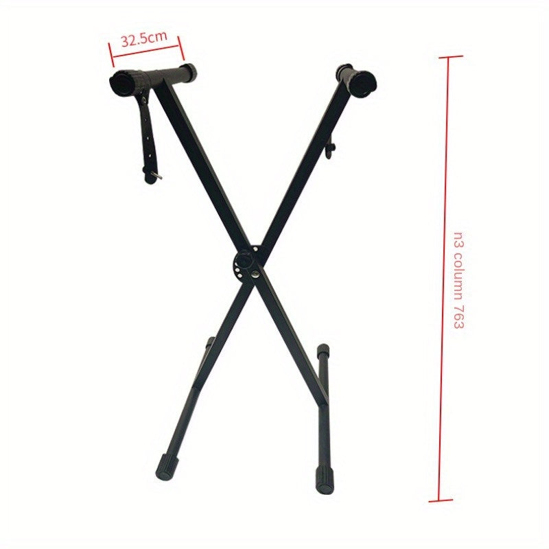 Soporte de piano electrónico ajustable en forma de X con desmontaje y acabado barnizado