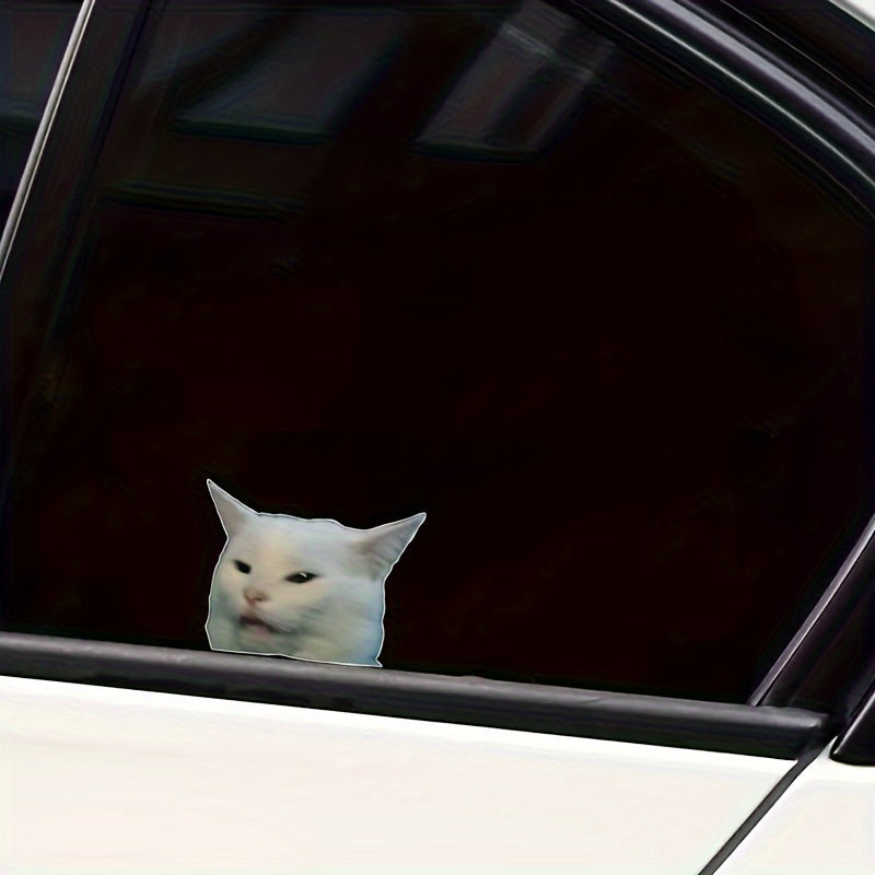 Funny Cat Vinyl Decal Sticker Weather-Resistant for Cars Laptops Motorcycles