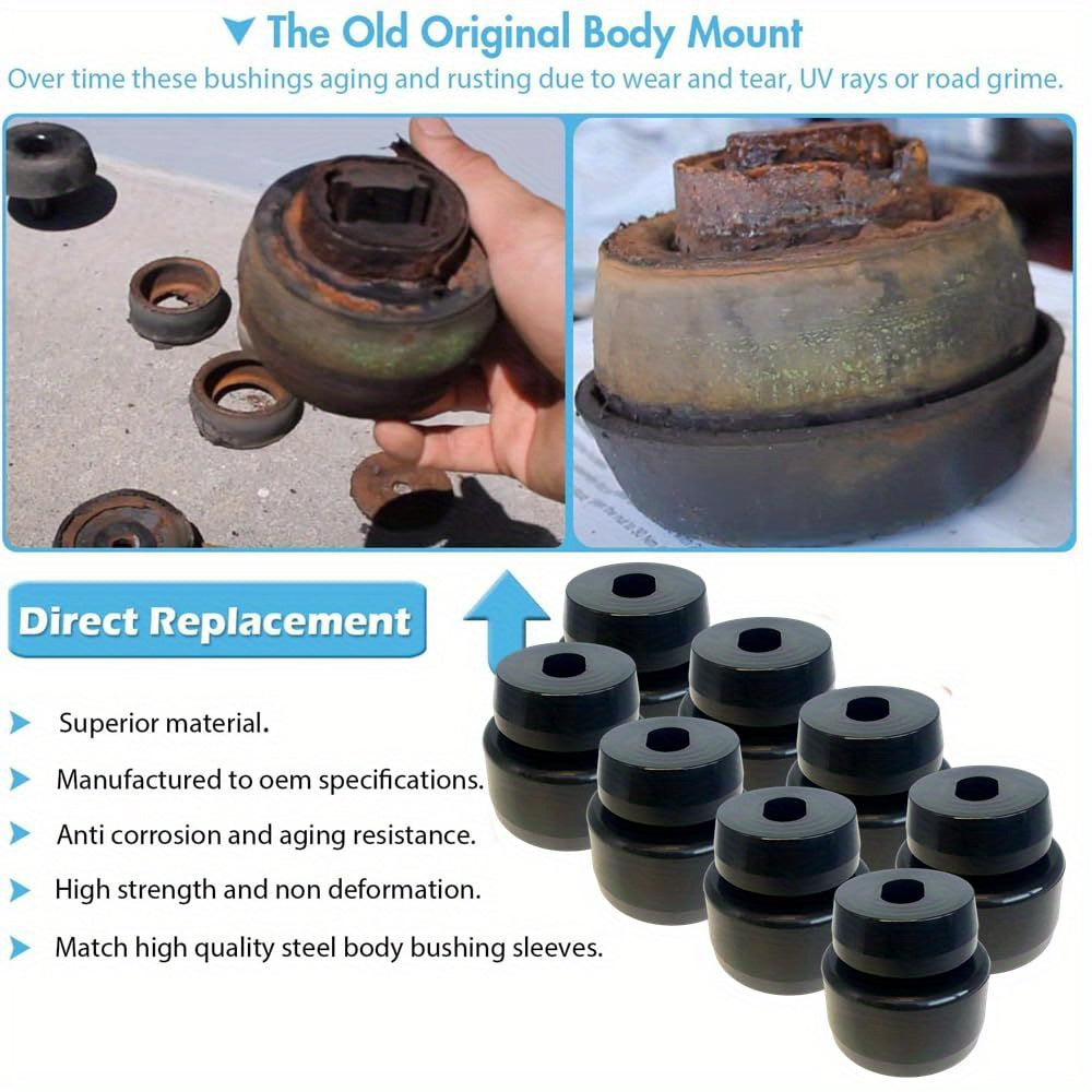 Car Body and Cab Mount Bushing Kit for Trucks 1999 2WD 4WD Replacement