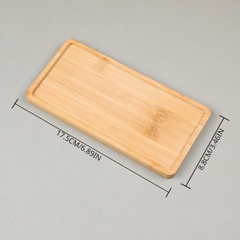 Bamboo Serving Tray with Coasters and Coffee Mat for Kitchen and Dining