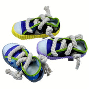 Colorful Plush Dog Chew Toy with Sneaker Design Durable Interactive Squeaker