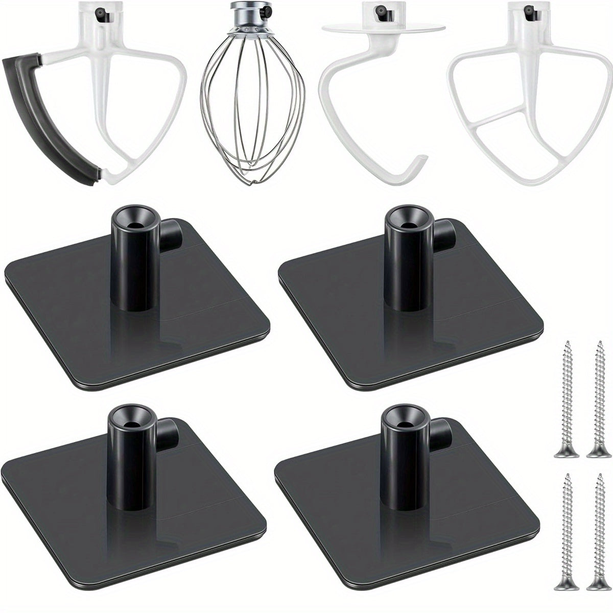 4 dona vertikal mikser uchun aksessuar bracketlari, tutqichlar bilan, plastmassa saqlash uchun, urishlar uchun
