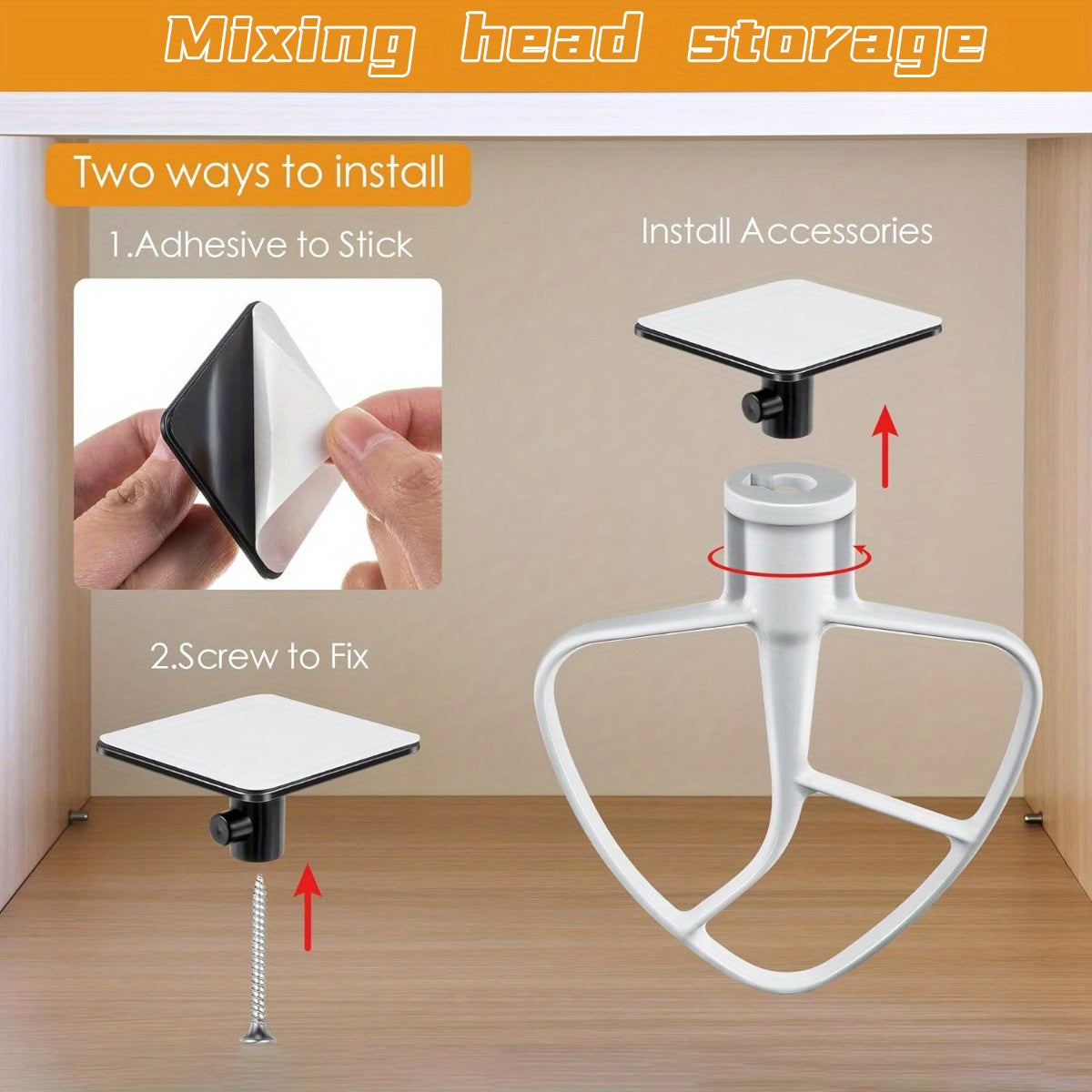 4 dona vertikal mikser uchun aksessuar bracketlari, tutqichlar bilan, plastmassa saqlash uchun, urishlar uchun