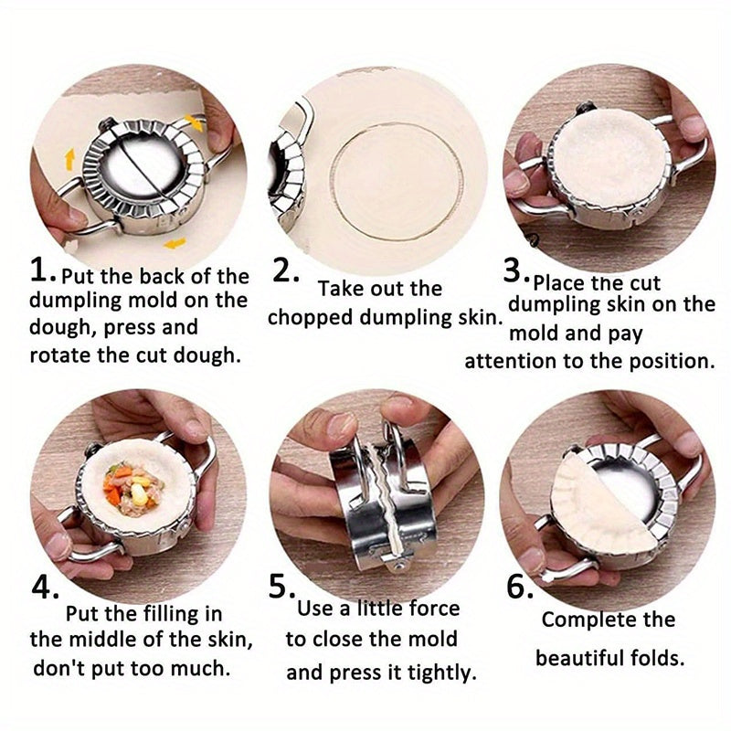 Herramienta de moldeador de dumplings de acero inoxidable con molde de presión para dumplings perfectos