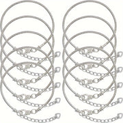 10 Pieces Silver Plated Copper Snake Chain Bracelets with Heart Charms and Lobster Clasps for DIY Jewelry Making