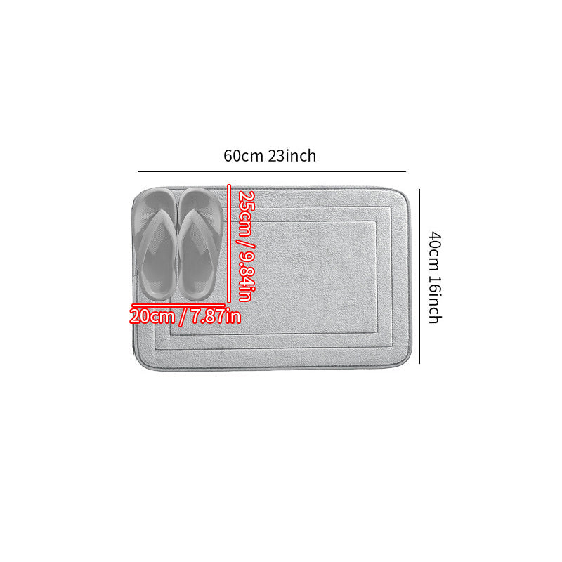 Soft Non-Slip Flannel Bath Mat Absorbent Quick-Drying Rectangular Rug