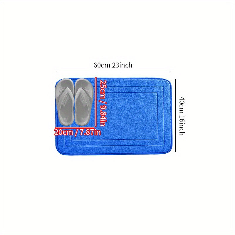 Soft Non-Slip Flannel Bath Mat Absorbent Quick-Drying Rectangular Rug