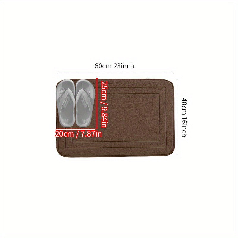 Soft Non-Slip Flannel Bath Mat Absorbent Quick-Drying Rectangular Rug