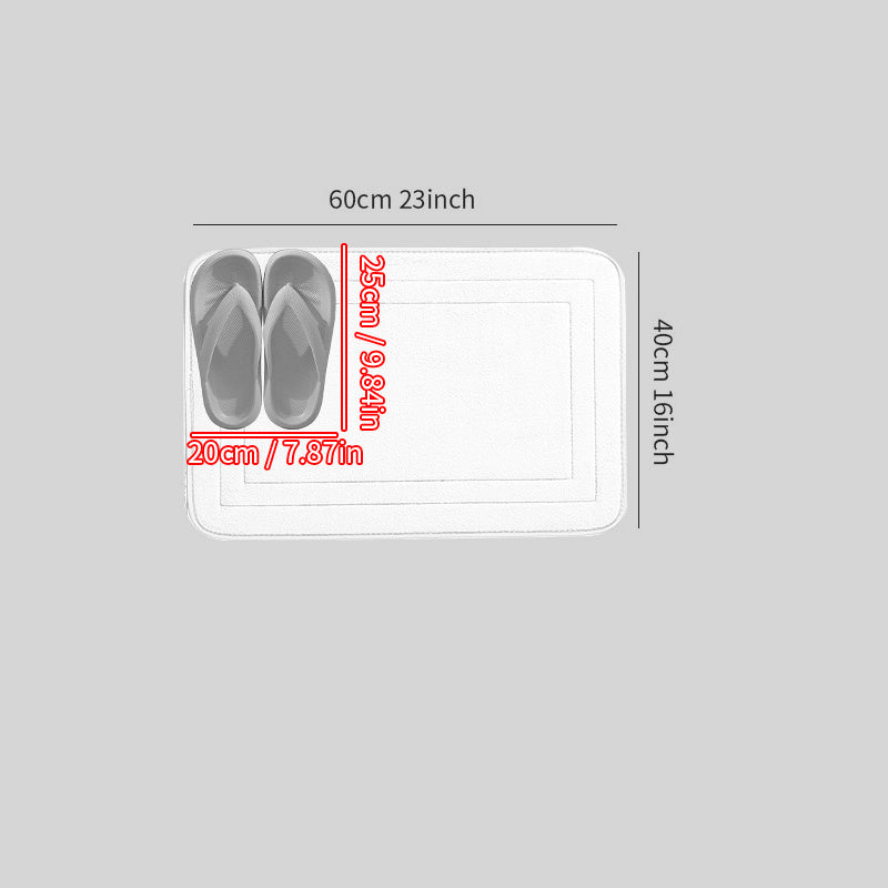 Soft Non-Slip Flannel Bath Mat Absorbent Quick-Drying Rectangular Rug