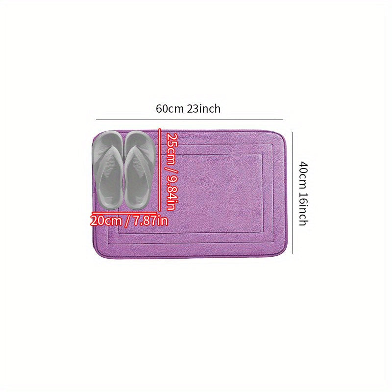 Soft Non-Slip Flannel Bath Mat Absorbent Quick-Drying Rectangular Rug