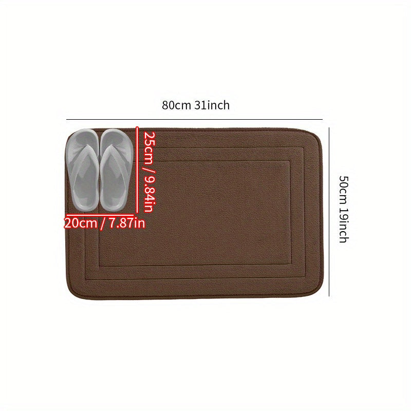 Soft Non-Slip Flannel Bath Mat Absorbent Quick-Drying Rectangular Rug