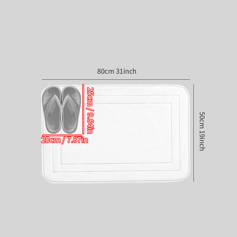 Soft Non-Slip Flannel Bath Mat Absorbent Quick-Drying Rectangular Rug