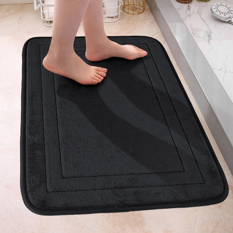 Soft Non-Slip Flannel Bath Mat Absorbent Quick-Drying Rectangular Rug