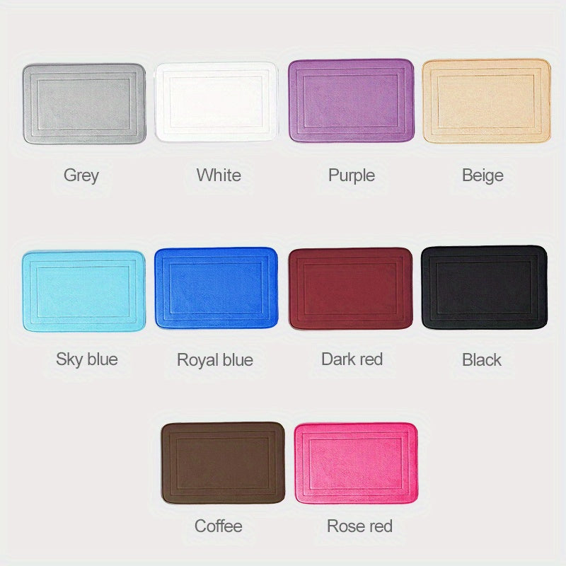 Soft Non-Slip Flannel Bath Mat Absorbent Quick-Drying Rectangular Rug