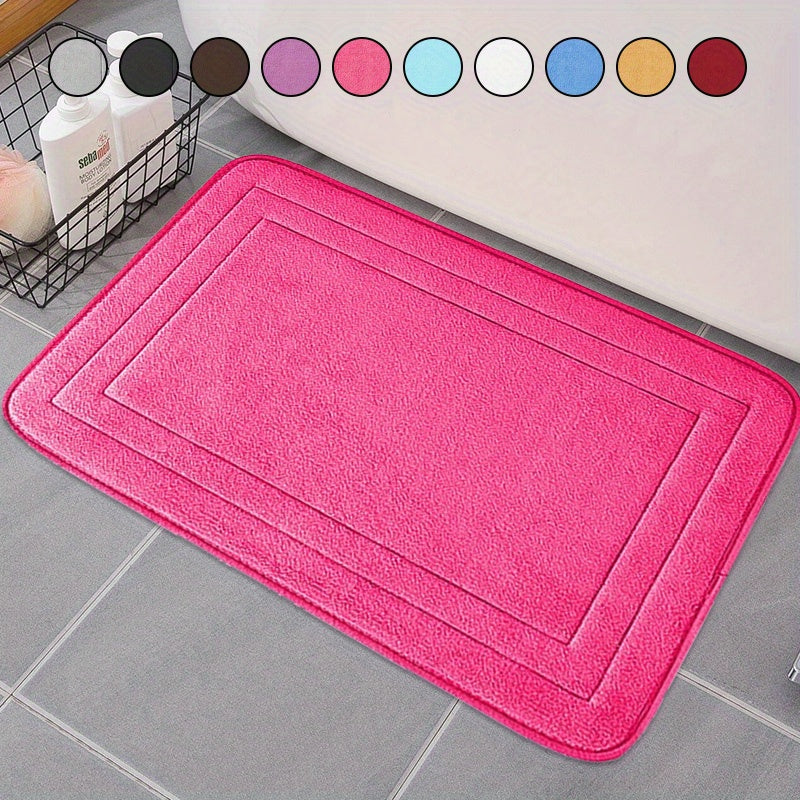 Soft Non-Slip Flannel Bath Mat Absorbent Quick-Drying Rectangular Rug