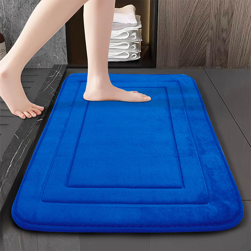 Soft Non-Slip Flannel Bath Mat Absorbent Quick-Drying Rectangular Rug