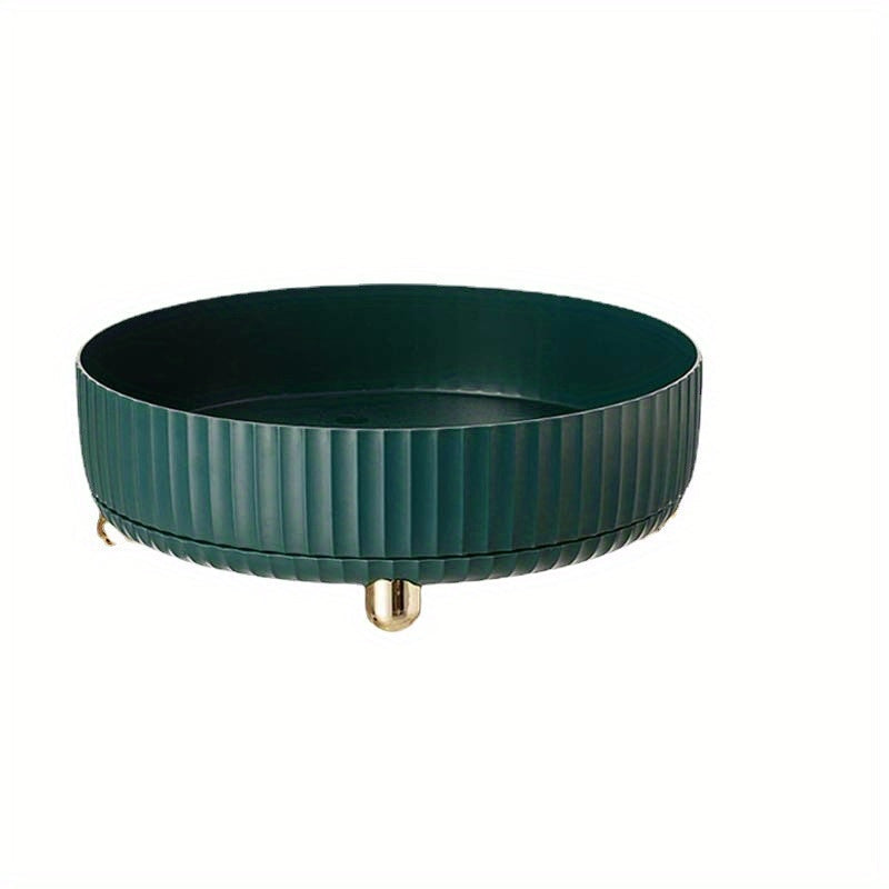 Aylanuvchi plastmassa oshxona tashkilotchisi Lazy Susan, ziravorlar, mevalar va kosmetika uchun