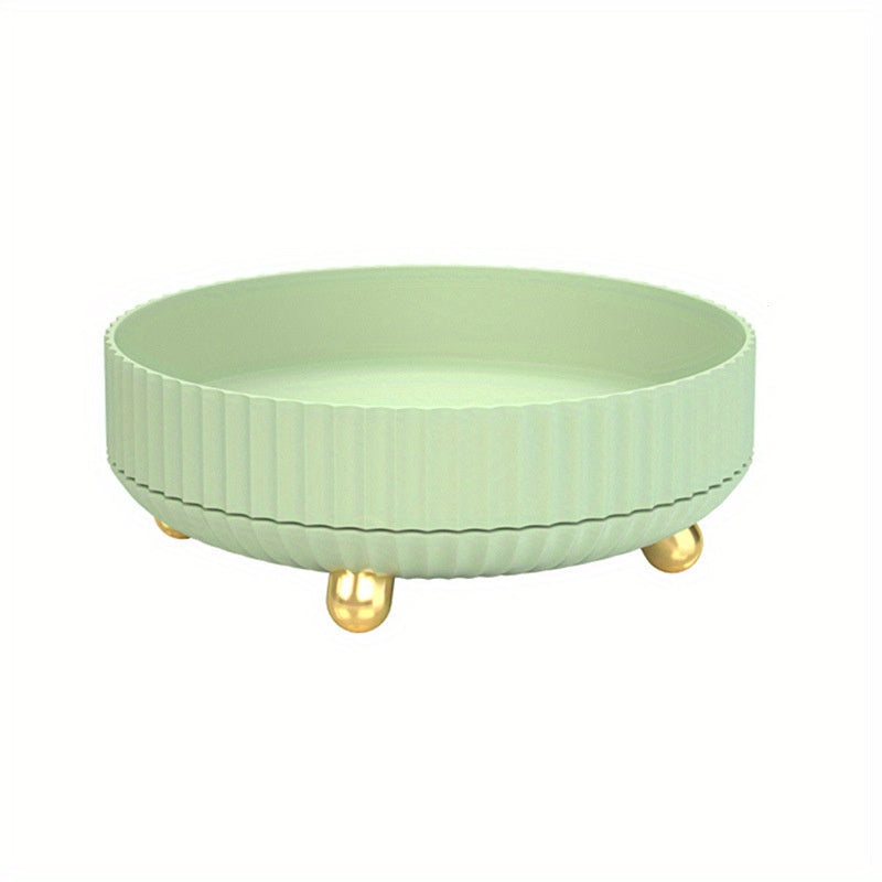 Aylanuvchi plastmassa oshxona tashkilotchisi Lazy Susan, ziravorlar, mevalar va kosmetika uchun