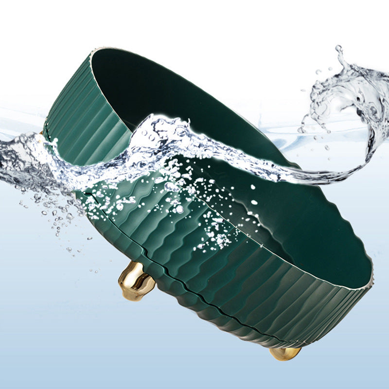 Aylanuvchi plastmassa oshxona tashkilotchisi Lazy Susan, ziravorlar, mevalar va kosmetika uchun