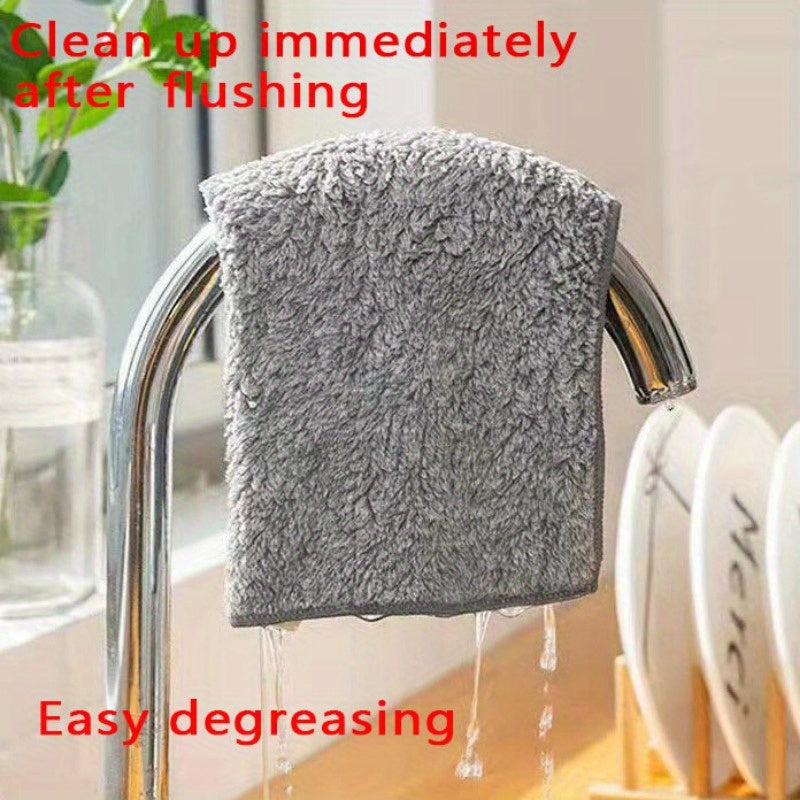 5 piezas de paños de limpieza de cocina de fibra de carbón de bambú, toallas absorbentes para platos