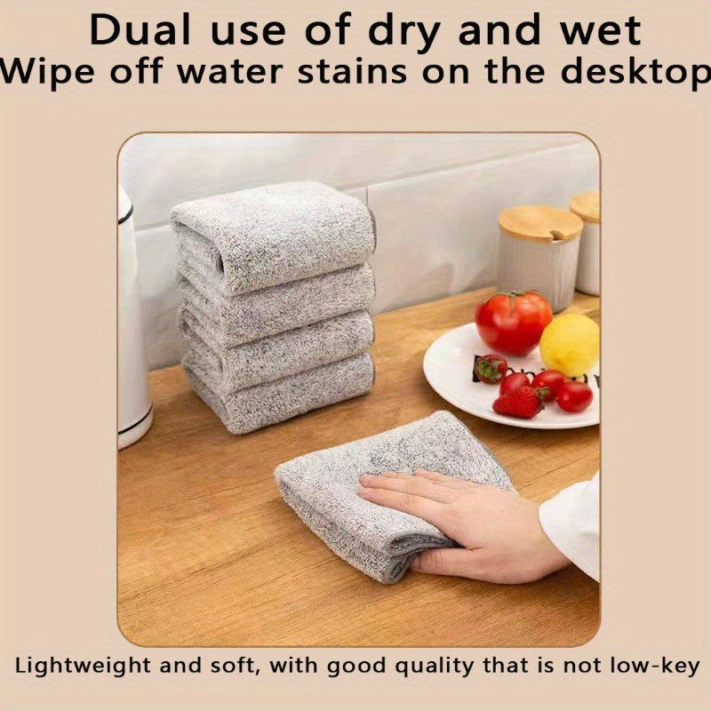 5 piezas de paños de limpieza de cocina de fibra de carbón de bambú, toallas absorbentes para platos