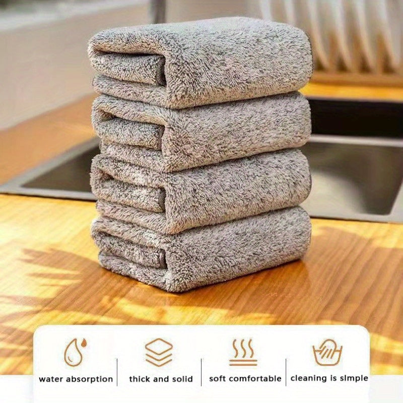 5 piezas de paños de limpieza de cocina de fibra de carbón de bambú, toallas absorbentes para platos